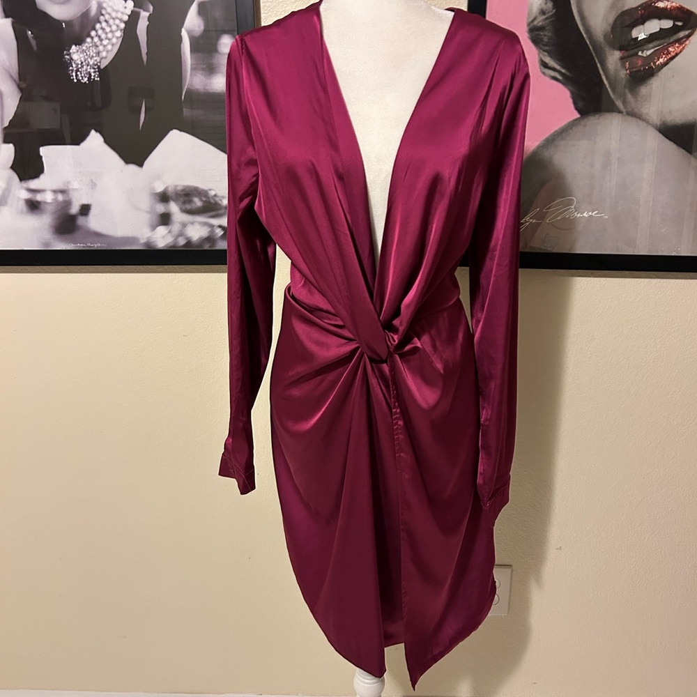 Fashion Nova Deep Magenta Dress